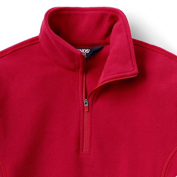 Lands End fleece jacket quarter zip fleece pull over womens size medium Red - Picture 4 of 7
